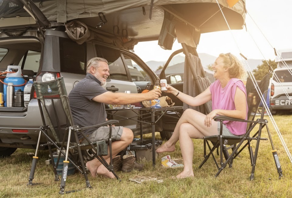 Gäste am Schitterhof Camping WEISS Spielberg – entspannte Atmosphäre beim F1 Wochenende